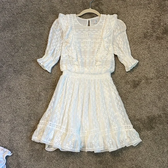 chinese dress ladies Ever After Halterneck Elasticated Waist Lace Mini Dress White– Selfie Leslie main image 0